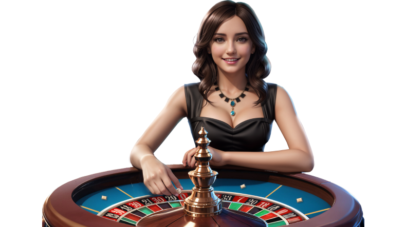 Eine Croupierin am Roulette-Tisch im Boomerang Casino