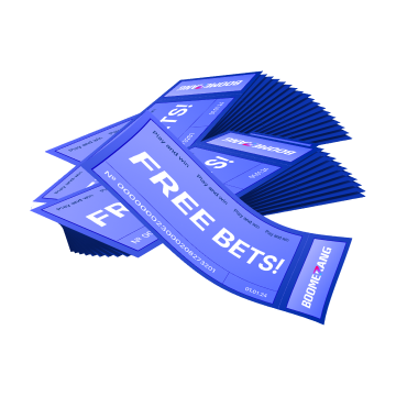 Ein Fächer aus Freiwetten-Tickets, erhältlich im Boomerang Bonus-Shop